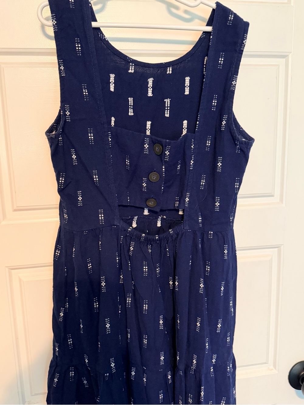Madewell Navy Blue Sleeveless Tiered Midi Dress - Picture 2 of 3